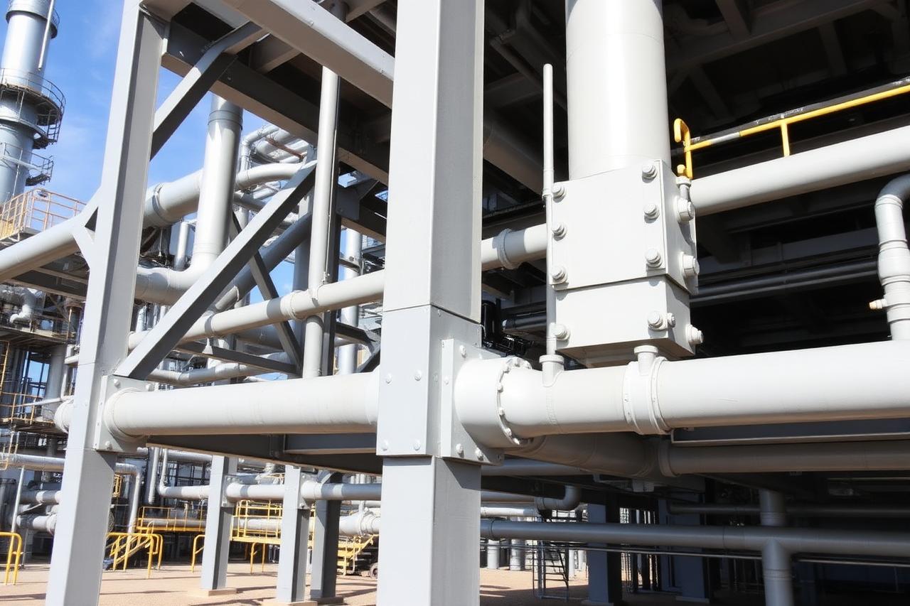 Estructura metálica industrial protegida con poliurea anticorrosiva